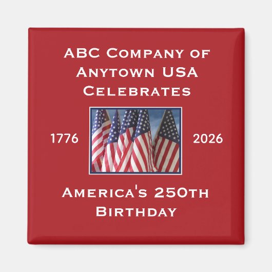 250th Anniversary USA Patriotic Flags  Magneet (Voorkant)