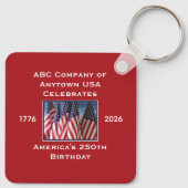 250th Anniversary USA Patriotic Flags  Sleutelhanger (Achterkant)
