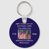 250th Anniversary USA Patriotic Flags  Sleutelhanger (Voorkant)