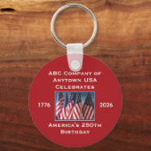 250th Anniversary USA Patriotic Flags  Sleutelhanger (Achterkant)