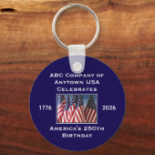 250th Anniversary USA Patriotic Flags  Sleutelhanger (Voorkant)