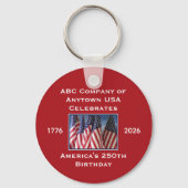 250th Anniversary USA Patriotic Flags  Sleutelhanger (Achterkant)