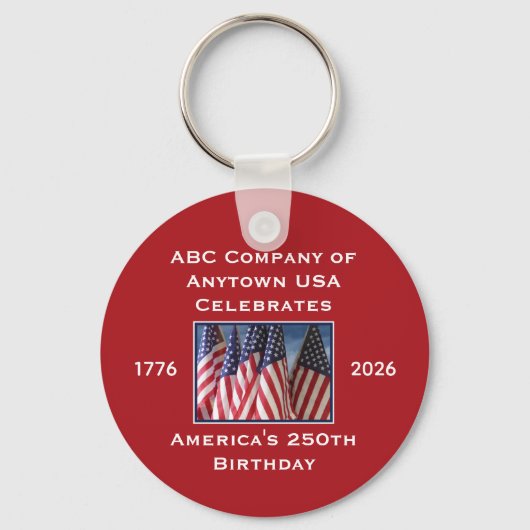 250th Anniversary USA Patriotic Flags  Sleutelhanger (Achterkant)