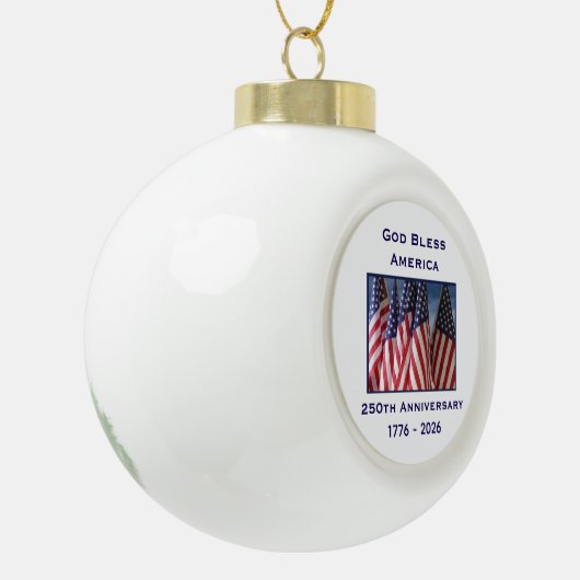 250th Anniversary USA Patriotic God Bless America Keramische Bal Ornament (Links)