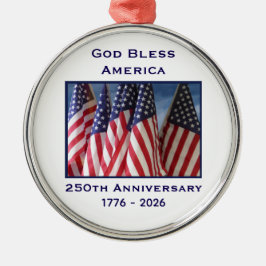 250th Anniversary USA Patriotic God Bless America  Metalen Ornament