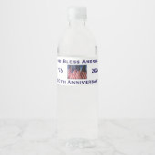250th Anniversary USA Patriotic God Bless America  Waterfles Etiket (Voorkant)