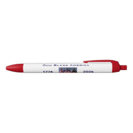 250th Anniversary USA Patriotic God Bless America Zwarte Inkt Pen