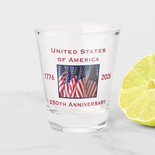 250th Anniversary USA Patriotic Keepsake Shot Glas (Voorkant)