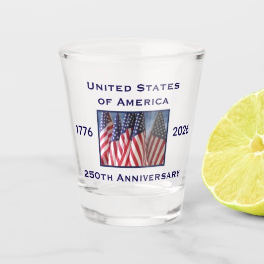 250th Anniversary USA Patriotic Keepsake  Shot Glas (Voorkant)