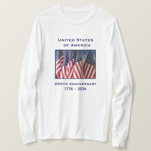 250th Anniversary USA Patriotic Long Sleeve T-shirt (Design voorkant)