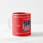 250th Anniversary USA Patriotic  Tweekleurige Koffiemok (Voorkant links)