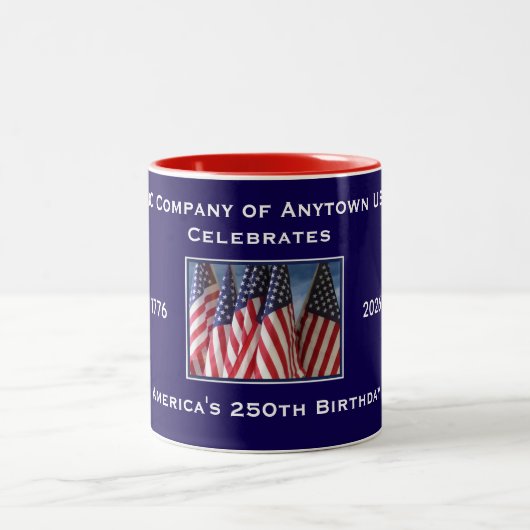250th Anniversary USA Patriotic  Tweekleurige Koffiemok (Center)