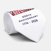 250th Anniversary USA Patriotic White Blue Red Stropdas (Opgerold)