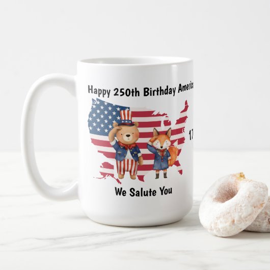 250th Birthday America Mug Koffiemok (Met donut)