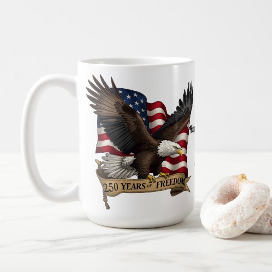 250th Birthday of America Mug Koffiemok (Met donut)