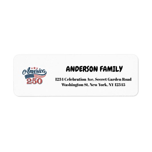  250th  Celebration Etiket (Voorkant)