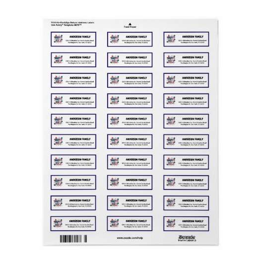 250th  Celebration Label (Full Sheet)