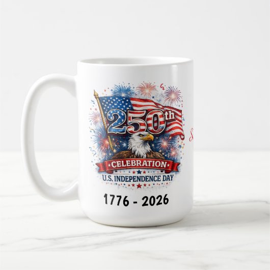 250th Celebration US Independence Day 1776 - 2026 Koffiemok (Links)