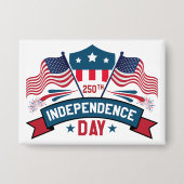 250th Independence Day USA Flags & Fireworks Button (Voorkant)