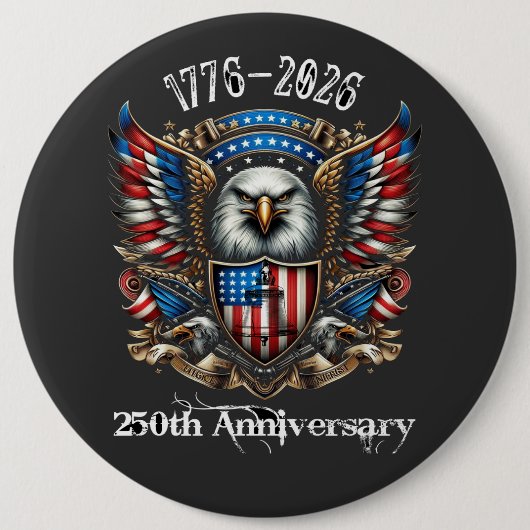 250th  USA Anniversary 1776 2026 Ronde Button 6,0 Cm (Voorkant)