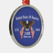 250th USA Anniversary 4th Of July Independence Day Metalen Ornament (Rechts)