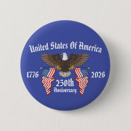 250th USA Anniversary 4th Of July Independence Day Ronde Button 5,7 Cm