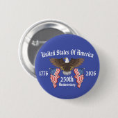 250th USA Anniversary 4th Of July Independence Day Ronde Button 5,7 Cm (Voorkant /achterkant)