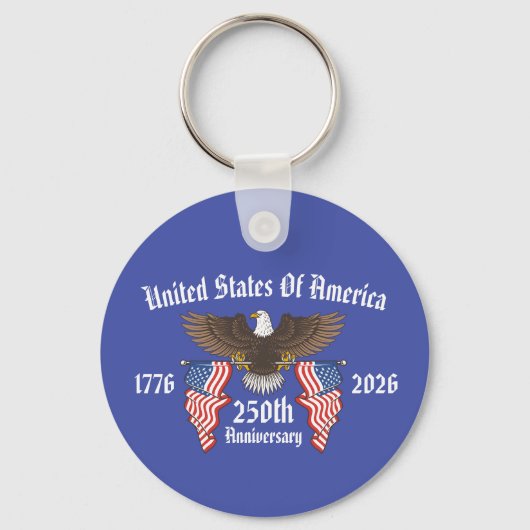 250th USA Anniversary 4th Of July Independence Day Sleutelhanger (Voorkant)