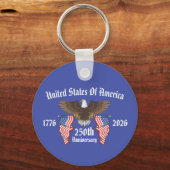 250th USA Anniversary 4th Of July Independence Day Sleutelhanger (Voorkant)