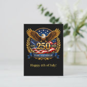 250th USA Anniversary Eagle Emblem  Feestdagenkaart (Staand voorkant)