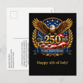 250th USA Anniversary Eagle Emblem  Feestdagenkaart (Voorkant / Achterkant)