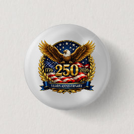 250th USA Anniversary Eagle Emblem  Ronde Button 3,2 Cm