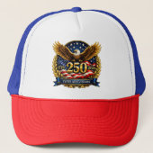 250th USA Anniversary Eagle Emblem Trucker Pet (Voorkant)
