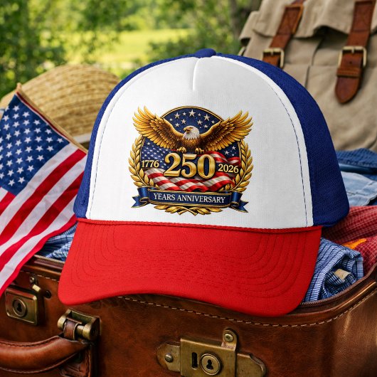 250th USA Anniversary Eagle Emblem Trucker Pet