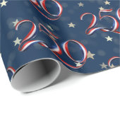 250th USA Patriotic Ribbon and Stars Cadeaupapier (Rol Hoek)