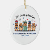 250th year of independence of USA, capybara Keramisch Ornament (Rechts)