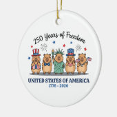 250th year of independence of USA, capybara Keramisch Ornament (Links)