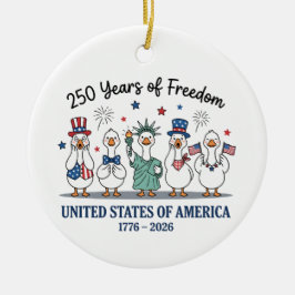250th year of independence of USA, Patriotic goose Keramisch Ornament