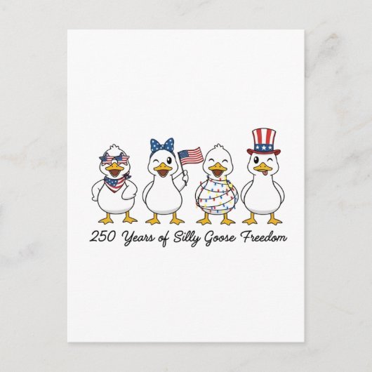 250th Years of Silly Goose Freedom Semiquincentenn Aankondigingskaart (Voorkant)