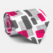 251215 - Neon Red en Grey Stropdas (Opgerold)