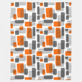 251215 - Oranje en grijs Fleece Deken