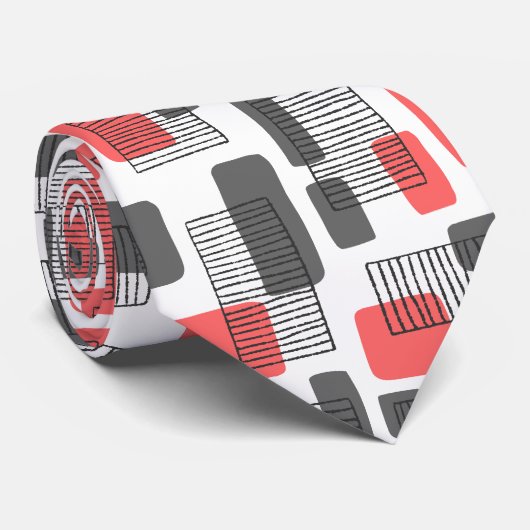 251215 - Tropisch roze en grijs Stropdas (Opgerold)