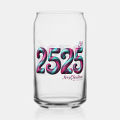 2525 KERST DRINKWARE STIJL: GEDRUKT GLAS IN BLIKJE (Voorkant)