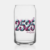 2525 KERST DRINKWARE STIJL: GEDRUKT GLAS IN BLIKJE (Achterkant)