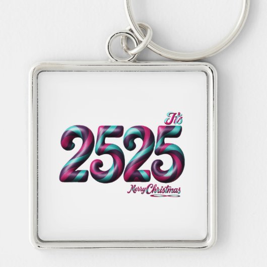 2525 Kerst PREMIUM VIERKANTE SLEUTELHANGER GROTE (Voorkant)