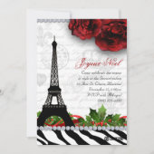 252 Christmas Paris Kaart Eiffeltoren Zebra (Voorkant)