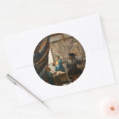 2535-Johannes Vermeer The Art of Painting Ronde Sticker (Envelop)