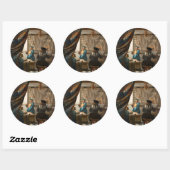 2535-Johannes Vermeer The Art of Painting Ronde Sticker (Vel)
