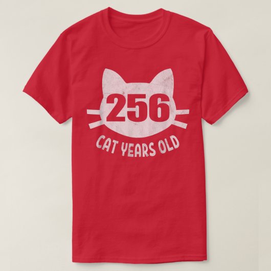256 Cat Years Old  60th Birthday Gift For Cat Love T-shirt (Design voorkant)