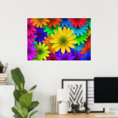 257153 BRIGHT COLORFUL DAISY FLOWERS ACHTERGRONDEN POSTER (Thuiskantoor)